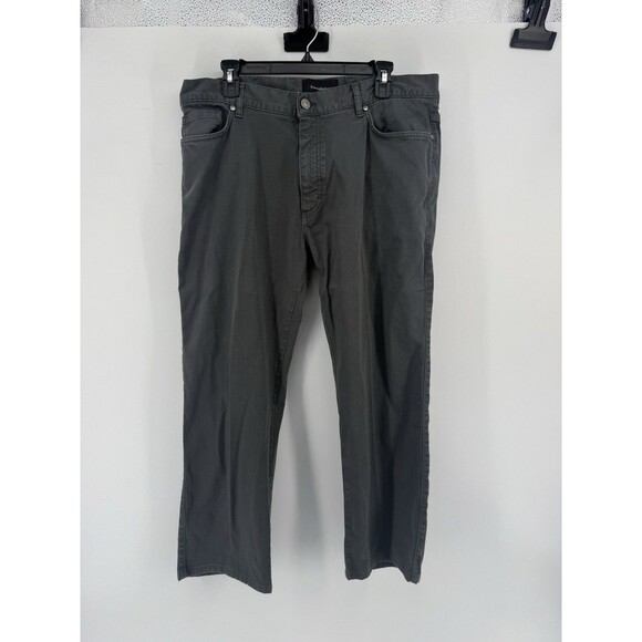 Ermenegildo Zegna Pants Mens 38 (36x26) Gray Twill Cotton Blend 5 Pocket Slim